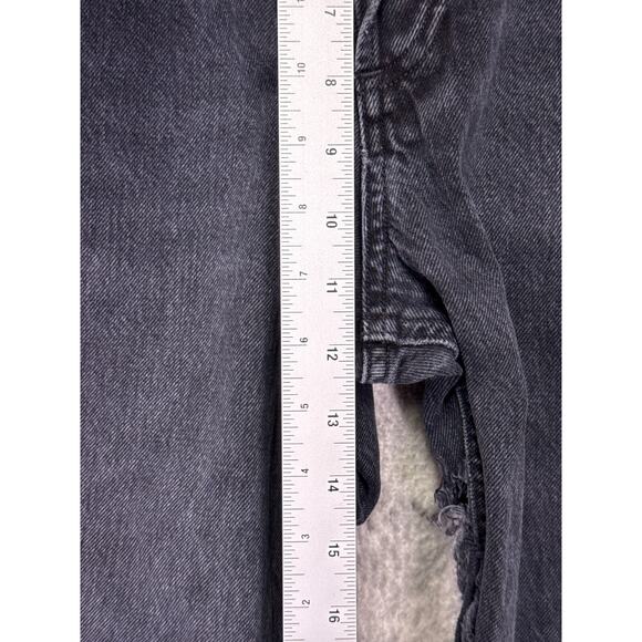 AGOLDE Jeans 26 Womens 90s Crop Charcoal Black Ripped Button Fly Denim - Picture 4 of 8